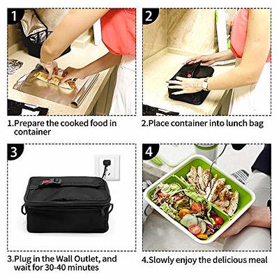  Aotto Portable Oven Personal Food Warmer - 110V Portable Mini  Microwave Electric Heated Lunch Box for Work, Cooking and Reheating Meals  in Office, Potlucks, Travel Hotel, Home Kitchen (Black): Home 
