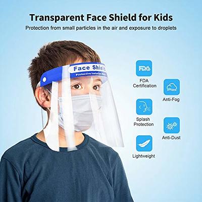 Face Shield with Glasses 4 Pack, Anti-Fog Clear Face Mask Shield Ultra  Clear Reusable Protective Plastic Mask Droplet Splash Guard for Women Men  Kids