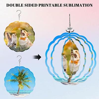 Double-Sided Sublimation Blanks Aluminium Wind Spinner (Circle, 8