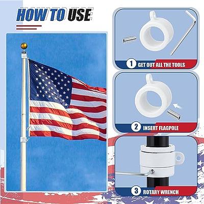 Kigley 24 Pcs Plastic Flag Pole Rings with Bearings 360 Degree Rotating  Anti Wrap Flag Mounting