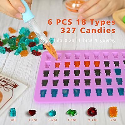 Silicone Edible Gummy Molds Kit with Droppers