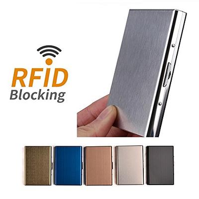 EASTNIGHTS Credit Card Holder Stainless Steel Credit Card Case Metal ID  Card Holder RFID Wallets Business Card Holder for Women or Men