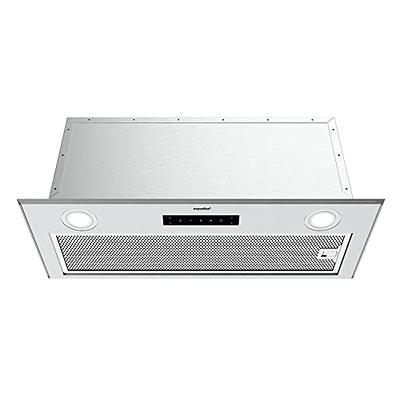 Range Hood Insert 30 Inch, Ultra Quiet, Powerful Suction Built-in Kitchen  Vent Hood, Stainless Steel Ducted Stove Hood with Dimmable LED Lights Warm