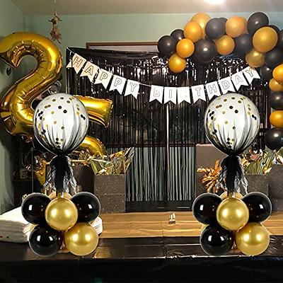TGDiQiu black and gold balloon birthday decorations ?black and
