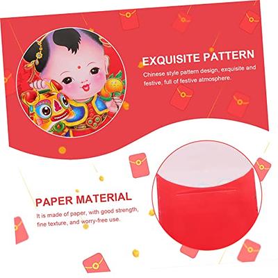 100 Pcs Self-Adhesive Chinese New Year Lucky Money Red Envelopes Hong Bao  for Wedding Party