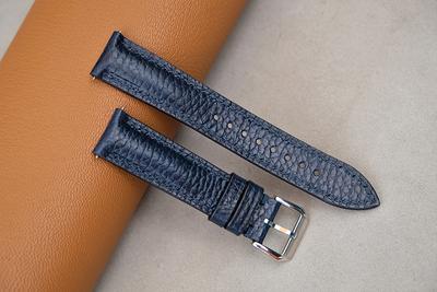 Custom All Black Epsom Leather Watch Strap 18mm 19mm 20mm 