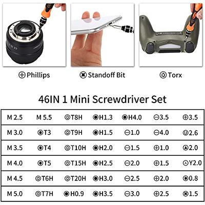 Precision Screwdriver Set, SHOWPIN 46 in 1 Laptop Screwdriver Kit with T5  T6 T8 T10 Torx Bit Set, Electronics Tool Kit Compatible for Game Console