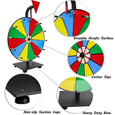 iElyiEsy 18 Inch Spinning Wheel for Prize 14 Slots Tabletop Prize Wheel  Spinner with Stand, Dry Erase Marker and Eraser for Trade Show Carnival  Party