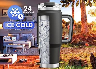 Meoky 32 oz Tumbler with Handle, Insulated Tumbler with Lid and Straw,  Stainless Steel Travel Mug, Keeps Cold for 24 Hours, 100% Leak Proof, Fits  in
