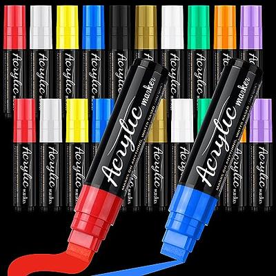 2 Black & 1 White Jumbo Markers Acrylic Markers with 15mm Jumbo Tip