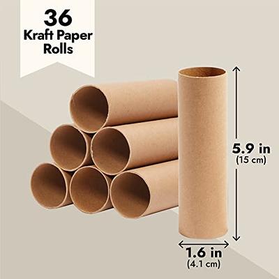 36 Pack Brown Cardboard Tubes for Crafts, DIY Craft Paper Roll for