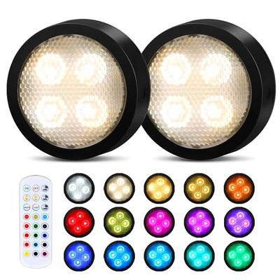 EZVALO Puck Lights with Remote Control, Rechargeable LED Light