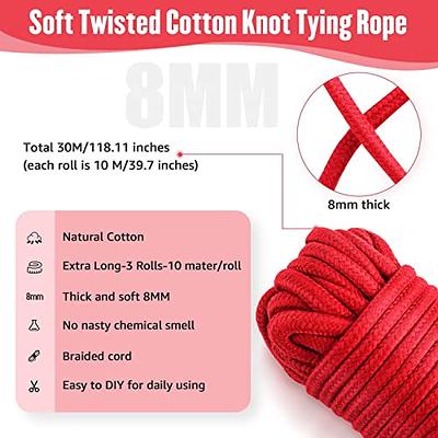 32 feet 8mm(1/3inch) Diameter Soft Cotton Rope Rope Solid Braided Twisted  Ropes,10m Durable and Strong All Purpose Twine Cord Rope String Thread  Shiny Cord (Purple Red) - Yahoo Shopping
