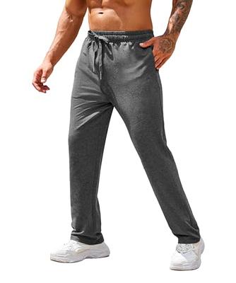 COOFANDY Men's Sweatpants Open Bottom Casual Cotton Pants Lightweight Track  Pants with Pockets Dark Grey - Yahoo Shopping