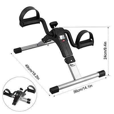 Mini Exercise Bike, himaly Under Desk Bike Pedal Exerciser Portable Foot  Cycle Arm & Leg Peddler Machine with LCD Screen Displays