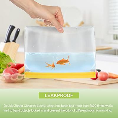 Reusable Silicone Food Storage Bags,Stand Up Leakproof Zip