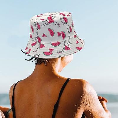 Unisex Bucket Hat Watermelon Print Double-Side-Wear Reversible White Sun Hat  for Women Men, Packable Fisherman Hat for Teen, Summer Vacation Travel Beach  Outdoor Wide Brim Cap - Yahoo Shopping