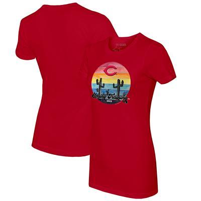 Infant Cincinnati Reds Tiny Turnip White/Red 2023 Spring Training Raglan  3/4 Sleeve T-Shirt