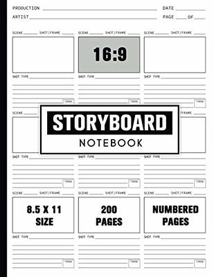 storyboard: notebook, sketchbook 8.5x11 with pages for storytelling  (Paperback)