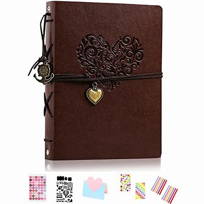 Photo Album Self Adhesive Pages, Leather Cover Albums with 60 Sticky Pages, Scrapbook Albums for Christmas, Wedding, Birthday Baby Gifts Hold 3x5, 4x6
