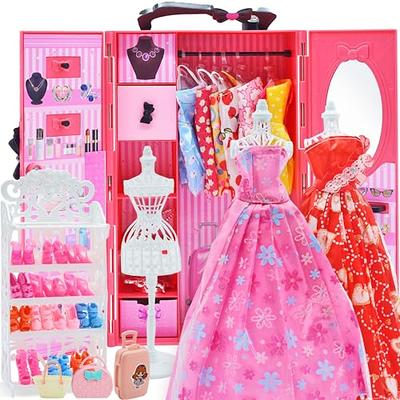 BJDBUS 106 Pcs Doll Wardrobe with Clothes and Accessories Set for 11.5 Inch  Girl Doll, Storage Closet Wedding Gown Fashion Dresses Skirts Tops Pants  Outfits Bikini Swimsuits Hangers Shoes Other Stuff - Yahoo Shopping