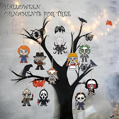  48 Pieces Halloween Wooden Hanging Ornaments Wood