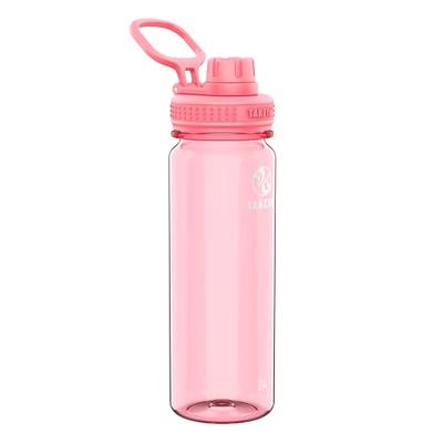 Takeya Motivational Tritan Straw Water Bottle, 64 oz, Flutter Pink