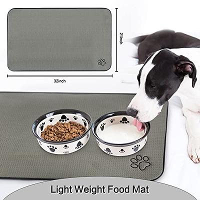 16 x 24 Inch Pet Feeding Mat Dog Mat for Food and Water Dog Food Absorbent  Mat, Quick Dry Cat Food Mat Dog Water Bowl Mat Pet Supplies (Dark Grey)