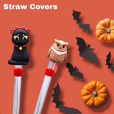 10Pcs Halloween Straw Caps Cover Fit For Stanley Cup Reusable Day of the  Dead Halloween Ghost Straw Toppers Tumbler Straw Protector Tips for  Halloween