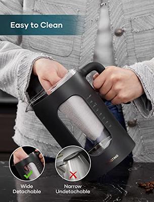 Electric Kettle, INTASTING Wide Opening Glass Kettle with Tea Infuser, 9  Smart Presets, Auto Memory, Mute, 1200W Fast Heating, BPA-Free, Easy to