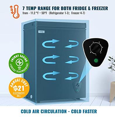 Chest Freezer 3.5 Cubic Feet, Deep Freezer, Adjustable Temperature, Energy  Black