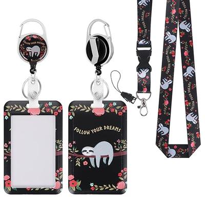 Cute ID Badge Holder with Lanyard Retractable Badge Reel Clip Funny Lanyards for ID Badges Name Tags Retractable Keychain for Office Teacher Doctor