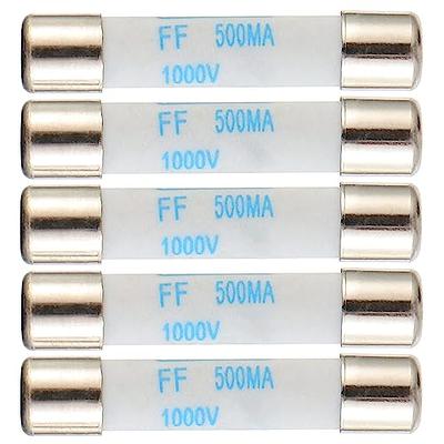 5Pcs FF10A 600V Very Fast Acting 10A Multimeter Fuse Brass, Nickel-Plated  Fuse 6.3 x 32mm