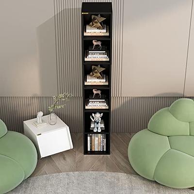 5-Tier Tall Bookcase Bookshelf Skinny Furniture for Living Room/Bedroom/Office