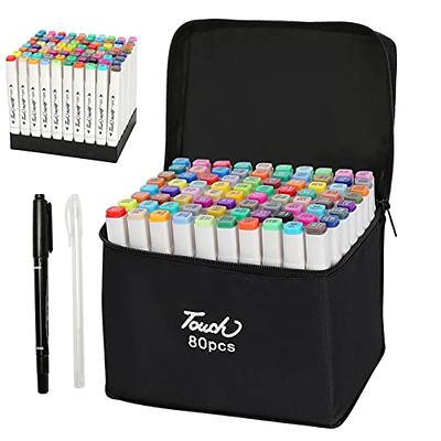 SiwaQio 80 Colors Alcohol Markers with APP Art Markers Pens Dual Tips for  Kids Adult Artists Drawing Sketching Coloring Illustration, Alcohol Based