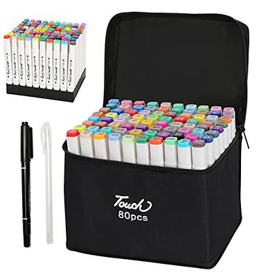 Banral 204 Colors Dual Tip Alcohol Based Markers, Twin Sketch Art