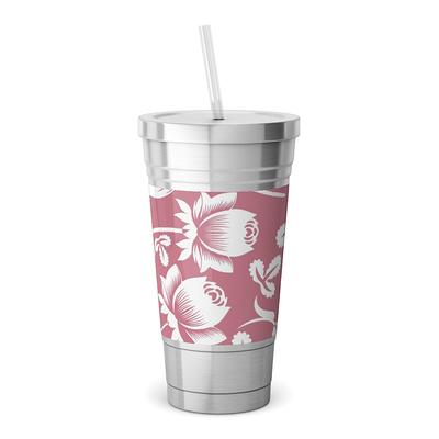 NEW Stainless Steel Insulated Rose Pink Tumblr Cups With Straw