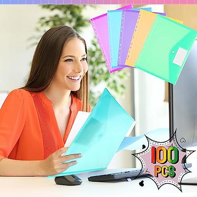 100pcs 3 Holes Loose Leaf Documents Sheet Protectors for 3 Ring