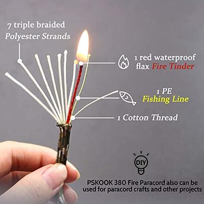 4-in-1 Survival Paracord 550 Paracord 550 Fire Cord Paracord 10 Strand,  5/32 Diameter US Military Type III 550 Parachute Cord with Integrated  Fishing