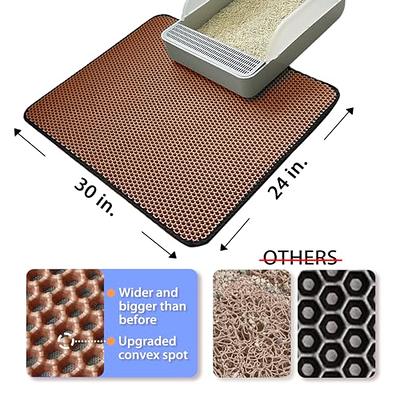 PETKARAY Cat Litter Mat, Litter Box Mat with Hidden Handle, Upgraded  Anti-Slip Back Layer, Large Scatter Control and Urine-Proof Litter Trapping  Mat for Kitty - Yahoo Shopping