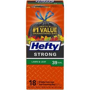 Hefty Contractor Load & Carry Extra Large Flap Tie Trash Bags - 42