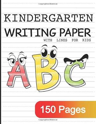 Kindergarten writing paper with lines for ABC kids: 120 Blank Handwriting  Practice Paper Hardcover 8.5 x 11 for Kids, Writing Paper with Dotted  Lined Notebook for Kid Boys And Girls Ages 3-6.