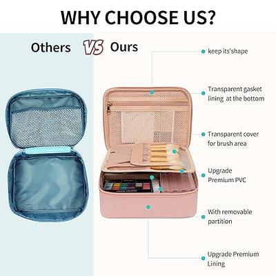 OCHEAL Travel Makeup Bag, Cosmetic Bags for Women Makeup Case Organizer  Large Capacity Travel Toiletry Bag Storage Bags with Divider and Handle for