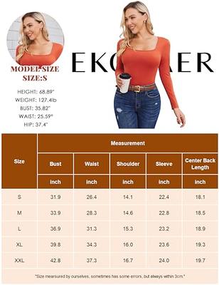 Ekouaer Long Sleeve Shirts for Women Thermal Slim Fit Shirt Basic