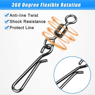 AMYSPORTS Line Connector Fishing Snap Stainless High Strength Snaps Swivels  Saltwater Quick Change Fishing Snap Clip Freshwater