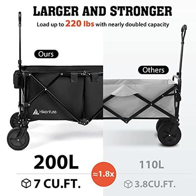 Hikenture Folding Wagon Cart with Dirt-Proof Cover, Portable Large