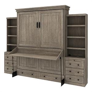 ARTCHIRLY Brown Solid Wood Top 53.1 in. White Kitchen Island with Drop Leaf, Cabinet Door Internal Storage Racks and 3-Drawers