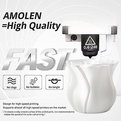 AMOLEN Silk PLA Filament 1.75mm 3D Printer filaments, Shiny Black Blue  Filament for 3D Printing, 1kg(2.2lbs) Spool, Compatible with Most FDM