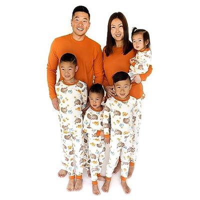 Unisex Adult Matching Family Thermal Buffalo Plaid Cotton Pajamas