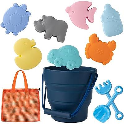 Beach Toys Sand Toys Set for Kids, Collapsible Sand Bucket and